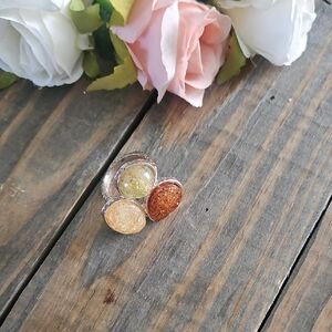 Elegant Multi-Stone Silver Ring